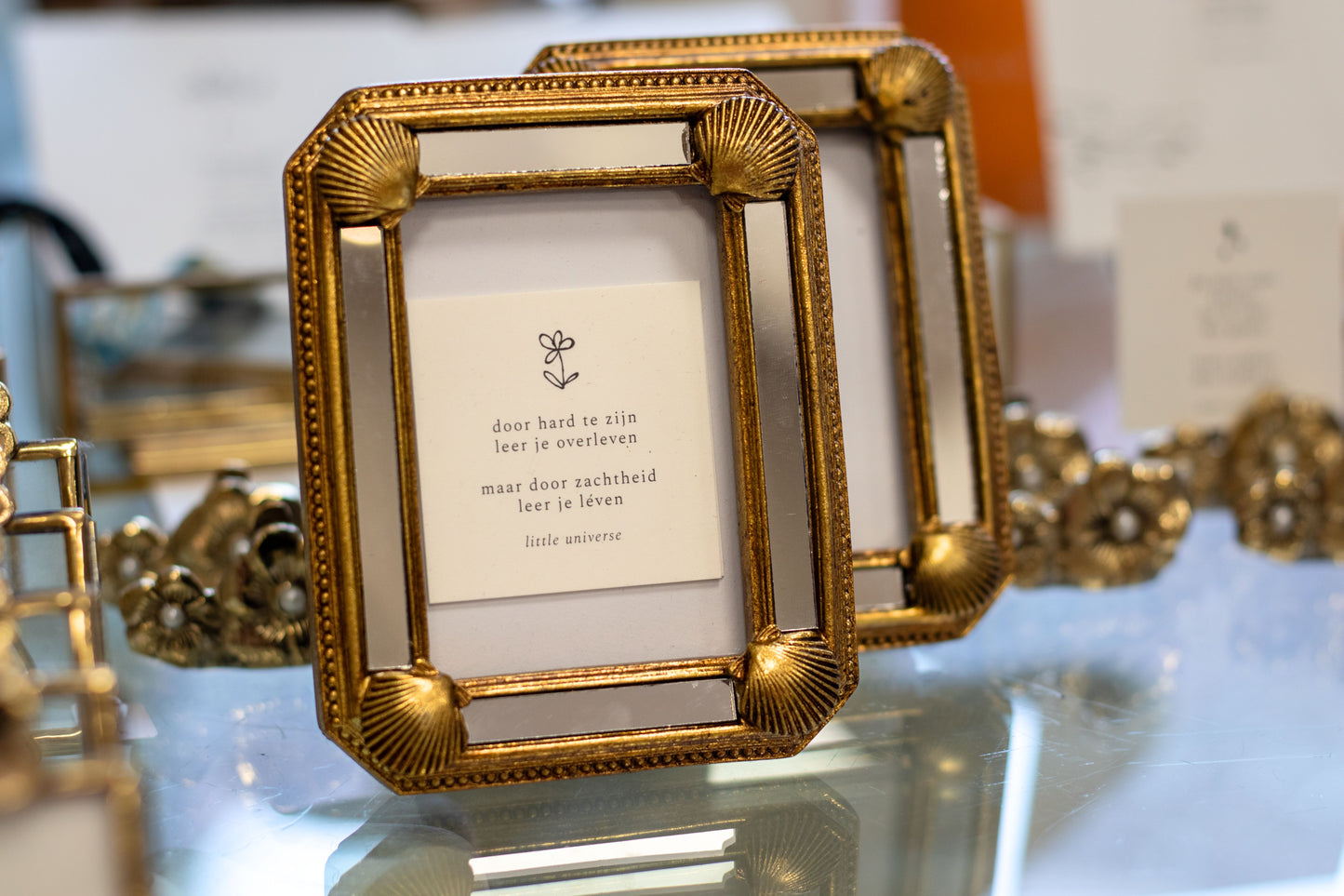 fotolijst messing schelp