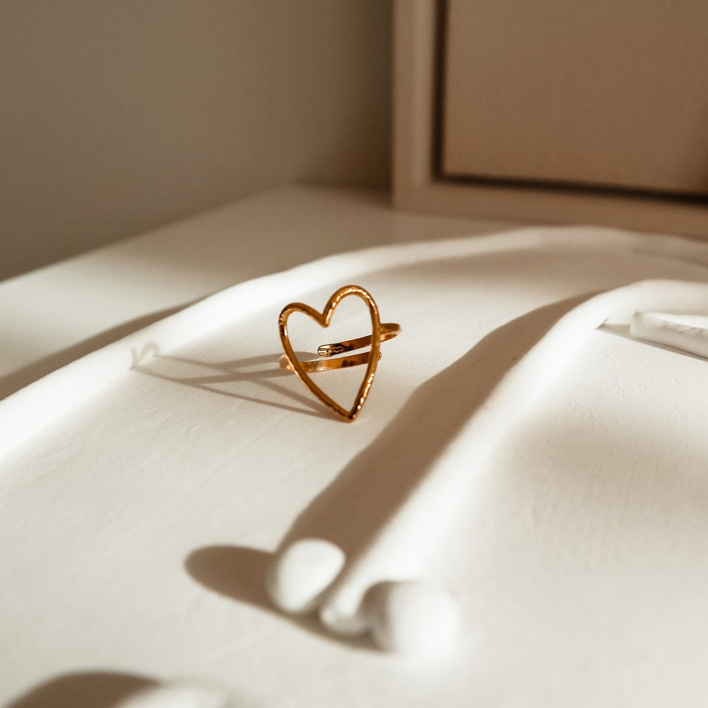 ring hart goudkleurig