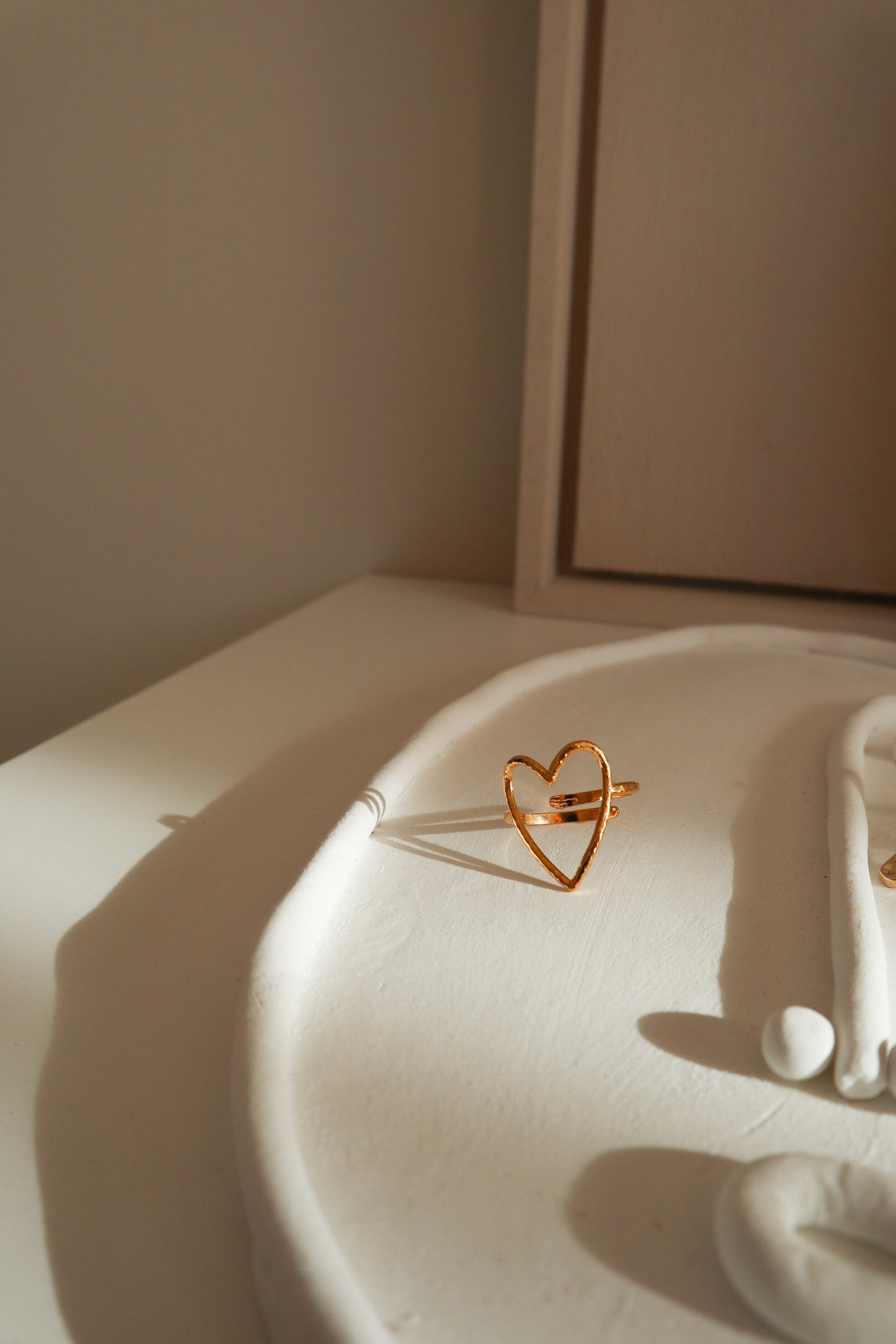 ring hart goudkleurig