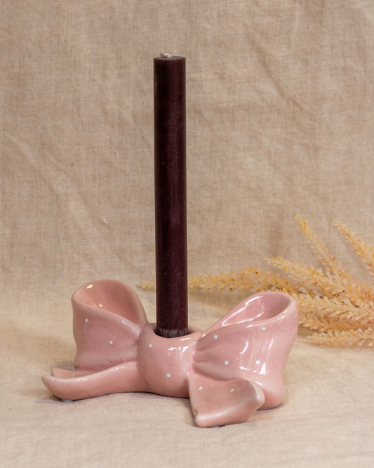 kandelaar roze strik