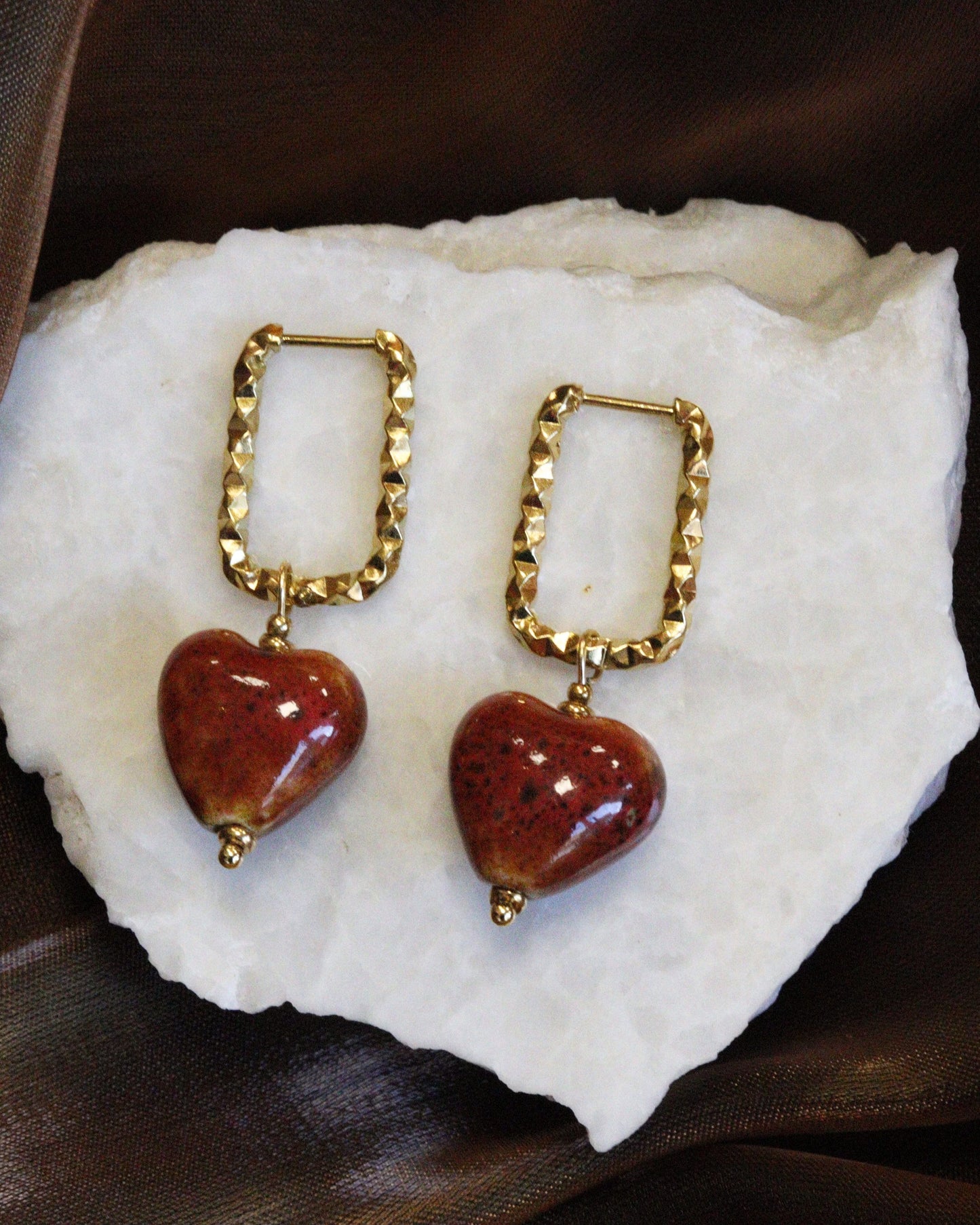 hart hanger goud rood