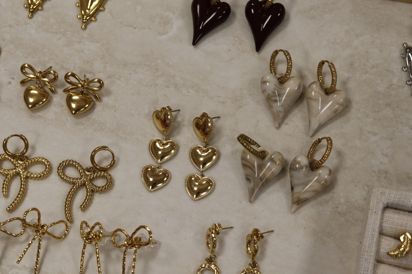 hartjes oorbel goud