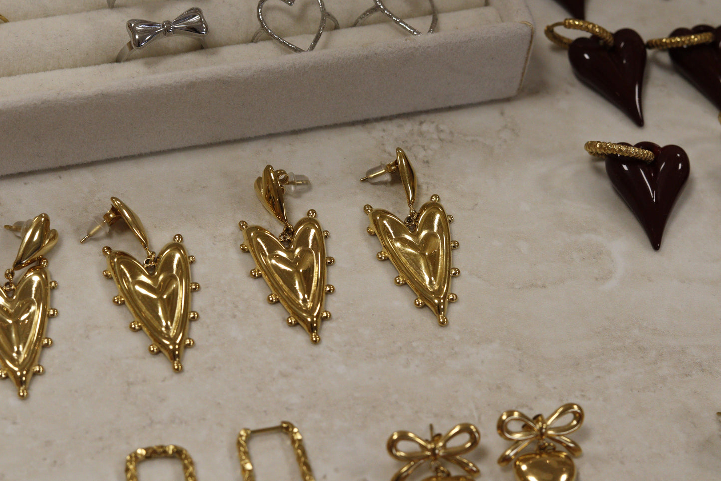 hart oorbel goud studs