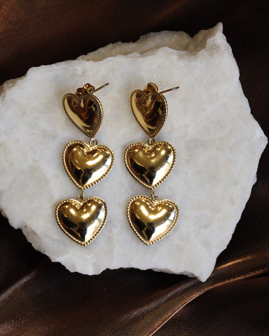 hartjes oorbel goud
