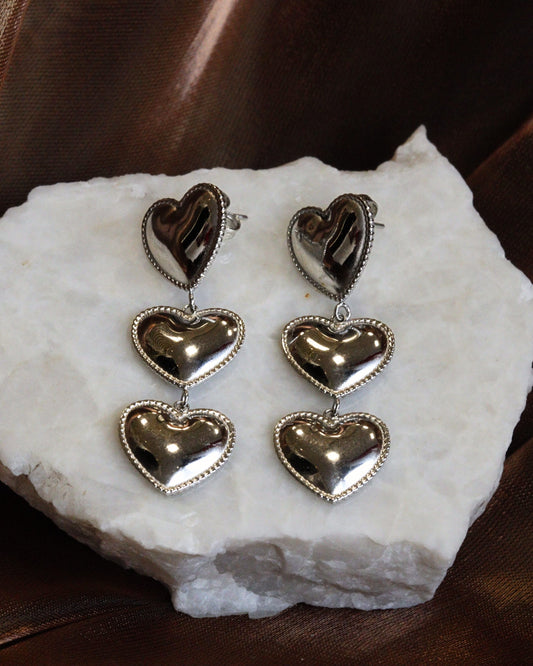 hartjes oorbel zilver