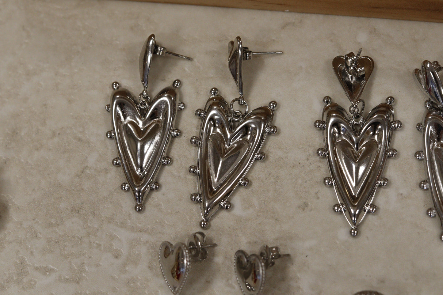 hart oorbel zilver studs