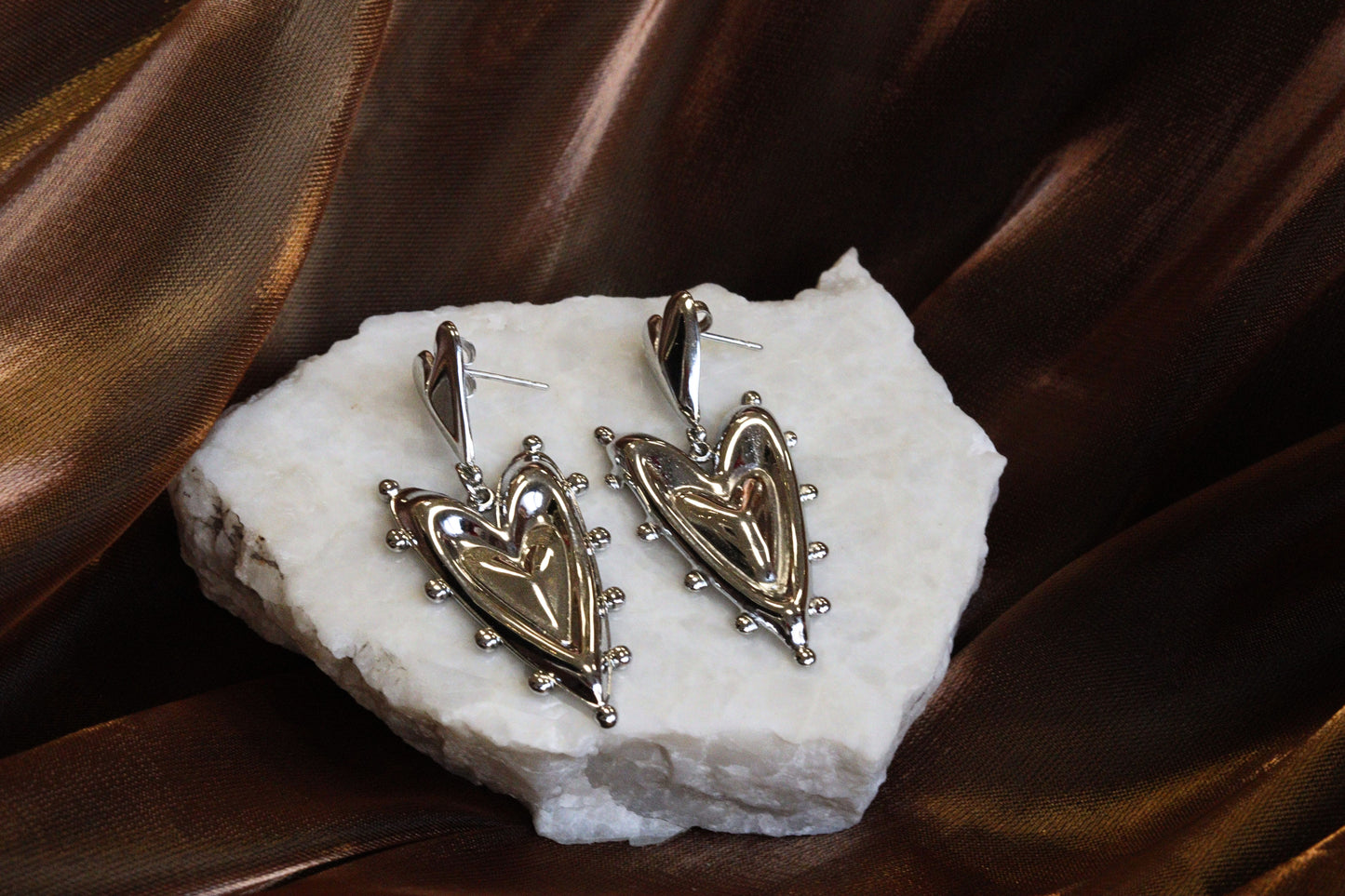 hart oorbel zilver studs