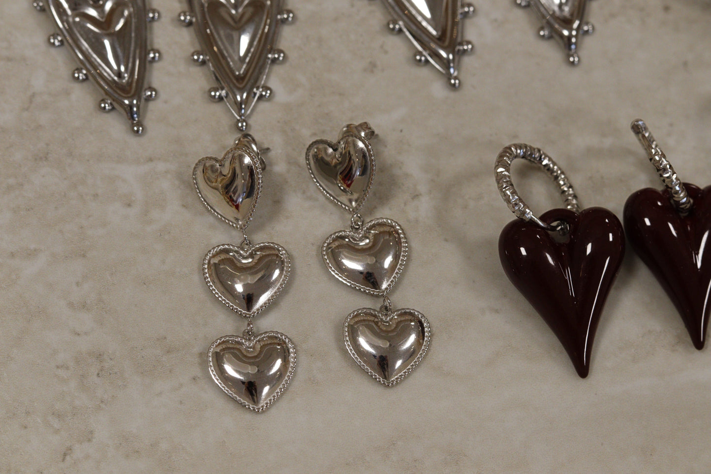 hartjes oorbel zilver