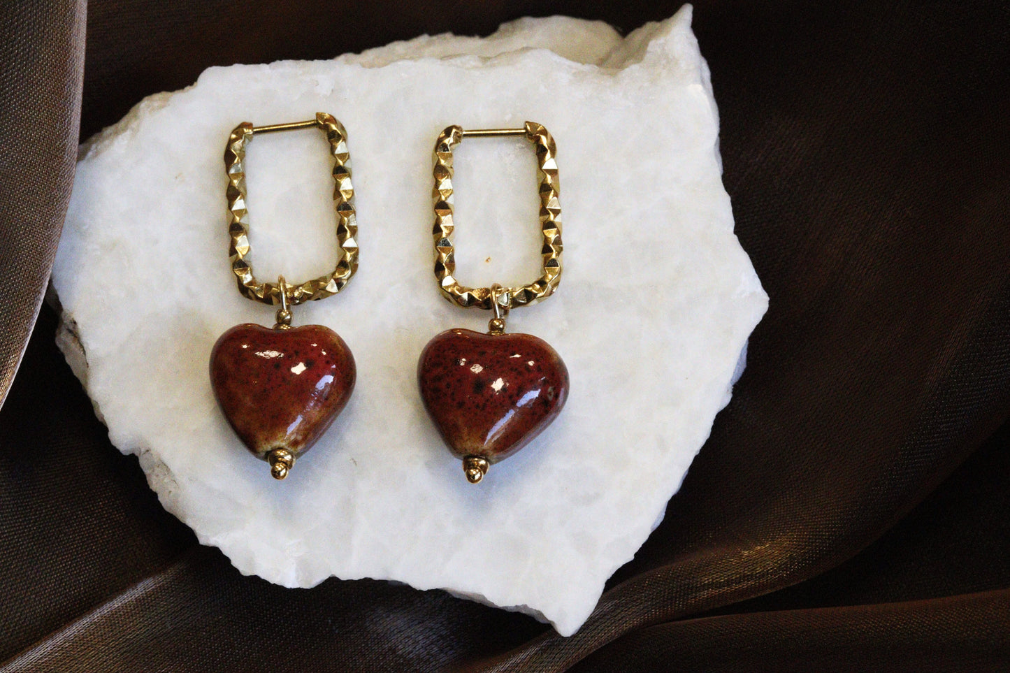 hart hanger goud rood