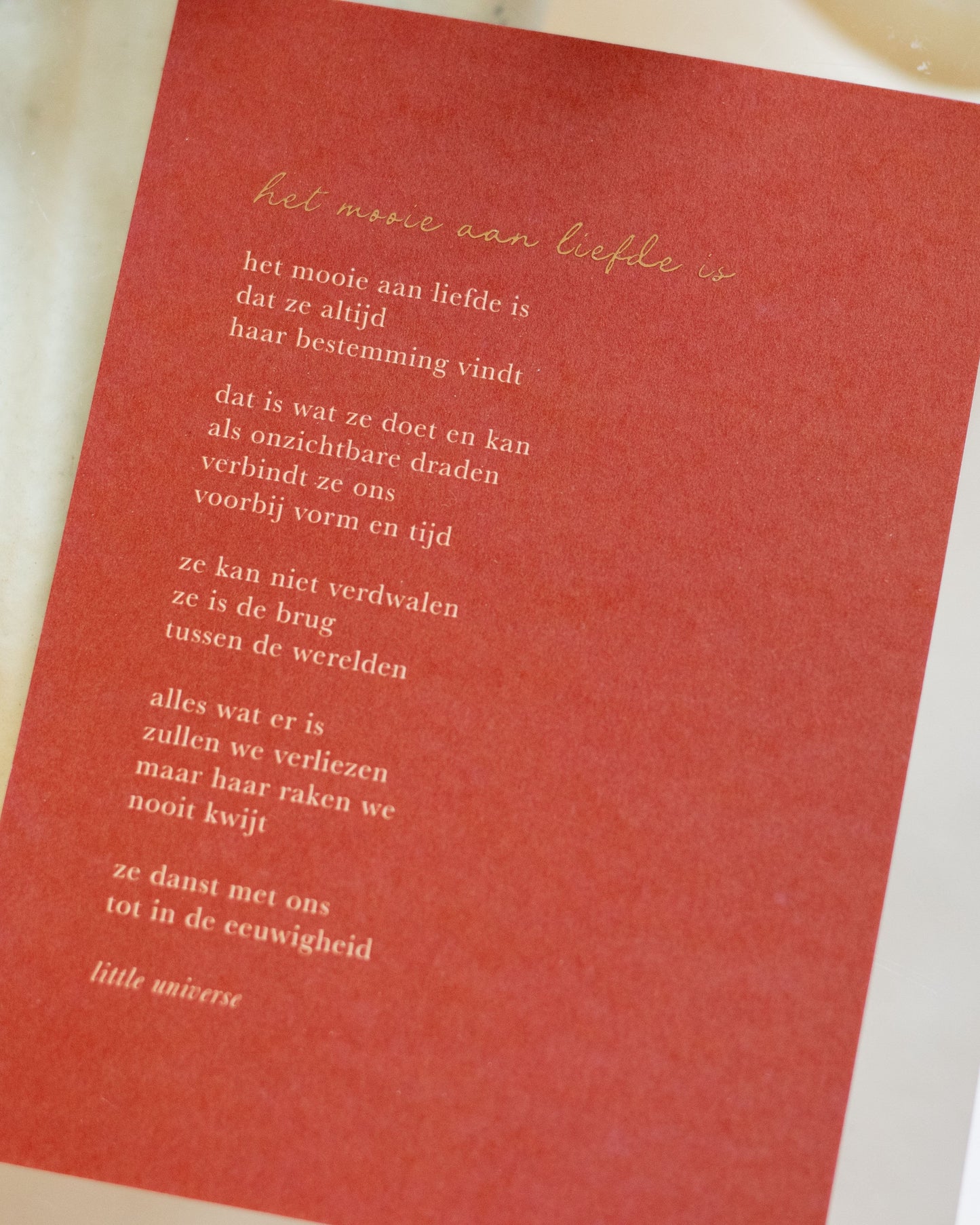 kaart het mooie aan liefde is